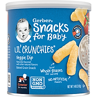 Thực Phẩm Bổ Sung Bánh Ăn Dặm Gerber Lil's Crunchies vị Rau Củ 42g dành cho trẻ trên 8 tháng tuổi