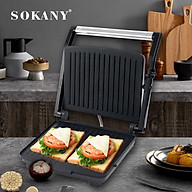 Máy kẹp nướng bánh mì SOKANY SK-202 ép bánh sandwich, rán trứng, nướng thịt CHỐNG DÍNH đa năng dễ dang vệ sinh - HÀNG CHÍNH HÃNG