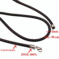 Dây chuyền nam cao su đen trangsucpt kích cỡ 3mm thiết kế khóa 2 đầu bằng inox thép không gỉ PTDCNA38