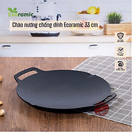 Chảo Nướng Chống Dính Ecoramic 33cm – Phủ Dupont Ceramic – Đúc Nguyên Khối – Tặng Túi Đựng – Không Dùng Cho Bếp Từ