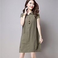 Đầm suông cổ sơ mi phối túi bên hông SLINEN, thời trang phong cách Hàn thumbnail