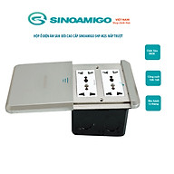 Ổ điện âm sàn nắp trượt SHP-M2S inox màu bạc chính hãng Sinoamigo (lắp 2 modules, 4 modules)