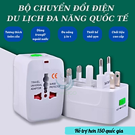 Bộ Chuyển Đổi Điện Du Lịch Đa Năng Quốc Tế- Ổ Cắm Chuyển Đổi Đa Chuẩn Cắm Toàn Cầu- Adapter Du Lịch 4 Trong 1 – Có Bảo Vệ Quá Áp- Travel Universal Adapter with Surge Protector- Ổ Cắm Quốc Tế Đa Năng – Tương Thích 150+ Quốc Gia