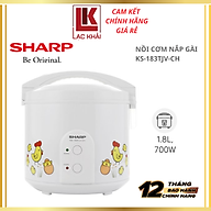 Nồi cơm nắp gài Sharp 1.8 lít KS-183TJV - Công nghệ nấu 3D, Công suất 700W - Hàng chính hãng - Bảo hành 12 tháng