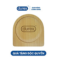 Lót ly gỗ khắc logo Durex