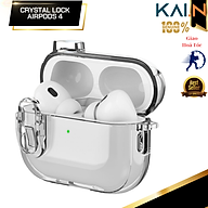Ốp Case Bao Trong Suốt Dành Cho Airpods 4, Khoá An Toàn, Chống Sốc, Kai.N Crystal Lock, Kèm Móc Treo_ Hàng chính hãng