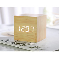 Đồng hồ giả gỗ TOPPIT hình vuông tiện dụng đa chức năng + Tặng kèm pin. thumbnail