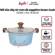 Nồi đúc bếp từ men đá chống dính xanh sapphire Green Cook GCS09-IH công nghệ Hàn Quốc - Hàng chính hãng