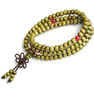 Combo Vòng đeo tay Chuỗi 108 hạt gỗ tự nhiên, Phong cách Phật Giáo, thắt nơ, Kèm túi Nhung.