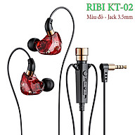 Tai nghe super bass kèm mic livestream RIBI KT02 - Thiết kế đeo vòng qua tai - Phù hợp nghe nhạc, chơi game, ghi âm, học online - Hàng chính hãng
