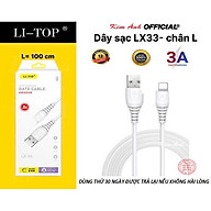 Dây sạc LI-TOP LX33 chân L (hộp giấy), dòng điện 5V- 3A, Kim Ánh cho dùng thử 30 ngày, hàng chính hãng