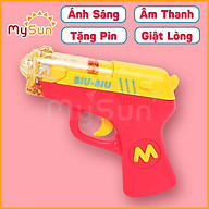 Đồ chơi súng nhựa lục ngắn bằng nhựa cho bé có đèn nhạc phát sáng giá rẻ tặng PIN AA