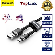 Cáp Sạc Nhanh Type-C Baseus CATKLF Sạc Nhanh 3A Q.C 3.0, Data Dây Bọc Dù - Hàng Chính Hãng