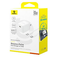 Bộ sạc nhanh nhỏ gọn Baseus Palm 1C 30W Kèm cáp C to C 60w dài 1M - Hàng chính hãng