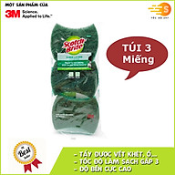 Gói 3 miếng rửa chén 2 mặt không trầy xước Scotch-Brite 3M CR-2MG3 - đa năng, 3 tác động làm sạch, độ bền cao, công nghệ độc quyền