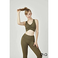 Bộ đồ tập Gym, Yoga Nữ OMG Sport kiểu quần dài, áo nhún ngực- màu Xanh rêu thumbnail