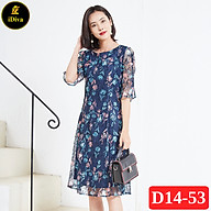 Đầm suông trung niên cao cấp iDiva D14-53, chất liệu ren thêu mềm mại thumbnail