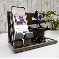 Kệ điện thoại để bàn đa năng bằng gỗ tự nhiên cao cấp BUZEN - Để được ví thumbnail