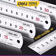 Thước Kẻ Thép Deli Cao Cấp - Kích Thước 15cm Nhỏ Gọn, Tiện Lợi - Chất Liệu Chống Mòn Gỉ - DL8015