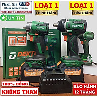 Bộ Combo 2 Máy Gồm Máy Bắn Vít Vá Máy Siết Bulong Dekton 550Nm, Bộ 2 Pin 15 Cell, Chân Pin Phổ Thông - Bảo Hành 12 Tháng