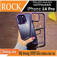 Ốp lưng chống sốc viền cao su cho iPhone 14 Pro (6.1 inch) thiết kế mặt lưng trong suốt Hiệu Rock hybrid Protective Case (độ đàn hồi cao, bảo vệ toàn diện, tản nhiệt tốt) - hàng nhập khẩu