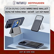 Ví da đựng Card từ tính tích hợp giá đỡ đa năng hiệu WiWU Mag Wallet ATM Visa Card Holder cho iPhone / điện thoại samsung - Hàng nhập khẩu