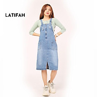 Yếm váy jean dây kéo LATIFAH form dài qua gối YJ014 phong cách trẻ trung thumbnail