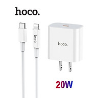 Bộ Sạc Nhanh PD 20W Cho iPhone, iPad Hoco C76 Plus - Chuẩn Type-C To IP - Hàng Chính Hãng