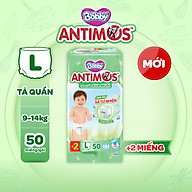 Tã Quần Xua Muỗi Bobby Antimos – Hàng rào Sả tự nhiên Bye Muỗi 8H - Size L 50 miếng