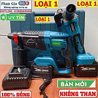 Bộ Combo 2 Máy Gồm Máy Khoan Đục Bê Tông Và Máy Cắt, Máy Mài Cầm Tay Dùng Pin 15 Cell 199V Lõi Đồng - Động Cơ Không Than (Bảo Hành 1 Năm)