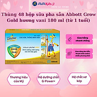 Thùng 48 hộp sữa pha sẵn Abbott Grow Gold hương vani 180 ml (từ 1 tuổi)
