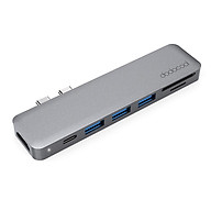 dodocool Aluminum Alloy 7-in-1 Multiport Hub with Dual USB-C Connectors 4K Video HD Output Port SD TF Card Reader USB thumbnail