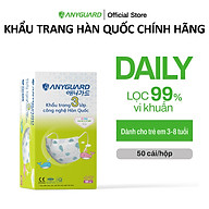 Khẩu Trang Trẻ Em Anyguard Hàn Quốc 3 Lớp Chính Hãng (Cho Bé Dưới 7 Tuổi - Hộp 50 Chiếc)-베이비 마스크 - Face Mask For Kids Under 7 yearsold-ISO 9001:2015, ISO 13485:2016, QCVN 01:2017/BTC