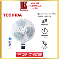 Quạt treo tường Toshiba F-WSA20(H)VN - 3 cánh, động cơ bạc thau - 3 mức gió - Điều khiển từ xa - Hẹn giờ tắt - Hàng chính hãng, bảo hành 12 tháng