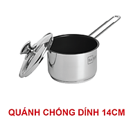 Quánh chống dính 3 đáy inox 430 cao cấp Fivestar Standard nắp kính bếp từ (12cm/14cm) , tặng 5 muỗng ăn