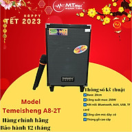 Loa kéo Temeisheng A8-2T - Loa kéo di động bass 2 tấc - Tặng kèm 1 micro không dây - Công suất lên đến 250W - Đầy đủ kết nối Bluetooth, AUX, USB, TF card - Cổng 6.5 cắm micro ngoài - Âm thanh sống động, sắc nét - Hàng nhập khẩu