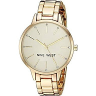 Nine West Women s Crystal Accented Gold-Tone Bracelet Watch thumbnail