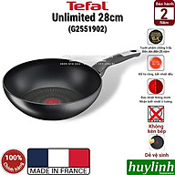 Chảo chiên xào sâu lòng đáy từ chống dính Tefal Unlimited 28cm - dùng cho mọi loại bếp - G2551902 - Sản xuất tại Pháp - Hàng chính hãng