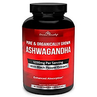 Organic Ashwagandha Capsules - 1200mg Ashwagandha Powder with Black Pepper thumbnail