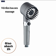 Vòi tắm hoa sen KG28  4in1 kèm đầu cọ massage 3 chế độ nước, đầu vòi có lõi lọc cao cấp tặng kèm dây sen 1m5- Hàng chính hãng