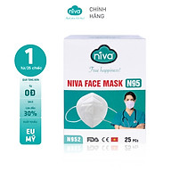 Khẩu Trang Niva N95 Hộp 25 Chiếc Ngăn Giọt Bắn, Lọc Vi Khuẩn, Không Gây Kích Ứng Da, Hàng Chính Hãng Cao Cấp