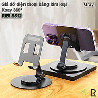 Giá đỡ điện thoại bằng kim loại xoay 360° RIBI S512 có thể gấp gọn, chân đế vững chắc - Hàng chính hãng
