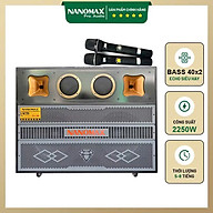Loa Kéo Bình & Điện Nanomax Pro-300 Bass Đôi 40cm 2250w. Hàng Chính hãng