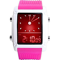 Men s Rectangle Dial Sports Wrist Watches with 7 Colors Optional LED Backlight Multifunctional Alarm Stopwatch 12 24H Rubber Strap Watch thumbnail