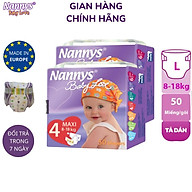 COMBO 2 Tã bỉm DÁN Nannys Maxi L 50 miếng (Cho bé 8-18kg) thumbnail