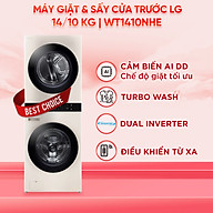 Tháp giặt sấy LG WashTower Inverter giặt 14 kg - sấy 10 kg WT1410NHE - Hàng Chính Hãng - Giao HCM