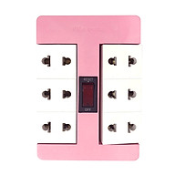 Ổ cắm Xoay 90° Điện Quang ĐQ ESK RT 6GW (6 lỗ, màu xanh lá trắng)