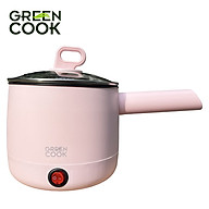 Ca điện đa năng chống dính Green Cook GCEK-05D02 600W 0.5L tiện lợi nấu mì, lẩu, đun nước, nấu cơm - Hàng chính hãng