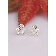 Bông tai bạc kiểu dáng ngôi sao đính ngọc trai thiết kế từ thương hiệu thumbnail