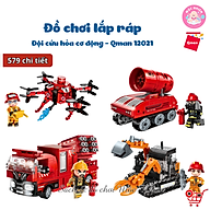 Đồ chơi lắp ráp, xếp hình Qman 12021 - Đội cứu hỏa cơ động (579 mảnh ghép) dành cho bé từ 6 tuổi